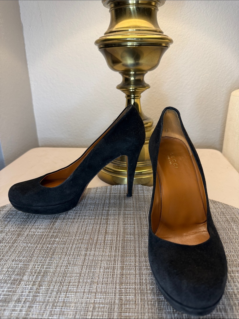 Gucci Black Suede Platform Stiletto Pumps